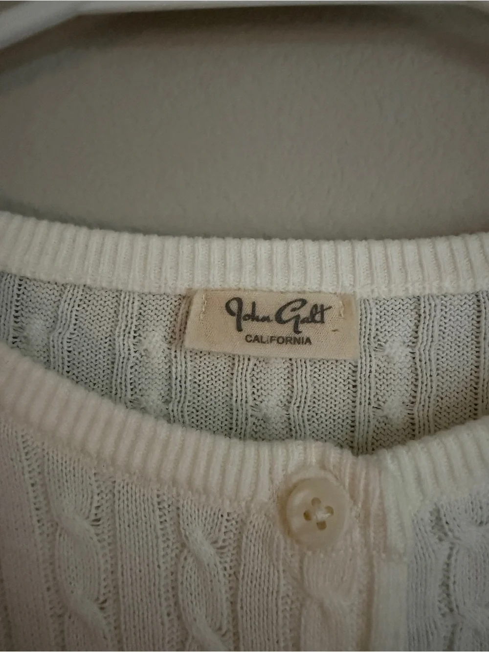 Brandy Melville Cream Cable-Knit Button Cardigan